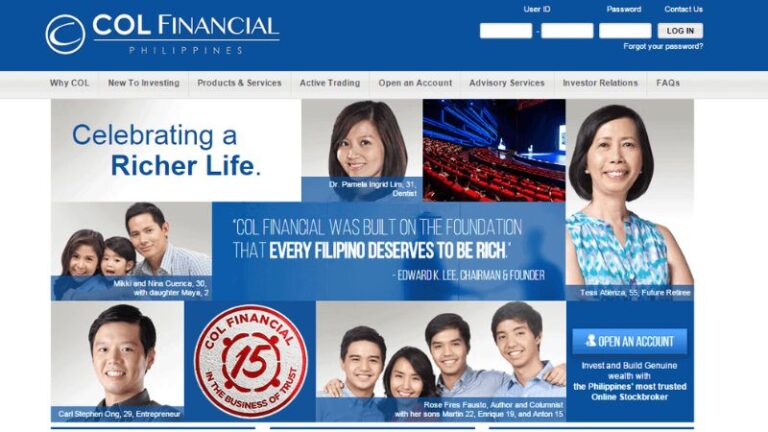 COL Financial website