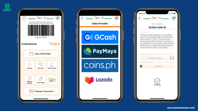 Cash In GCash in 7-Eleven via Cliqq App
