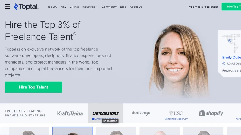 Toptal Homepage