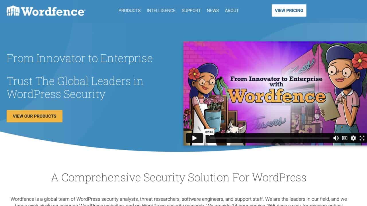Wordfence Security Front Page