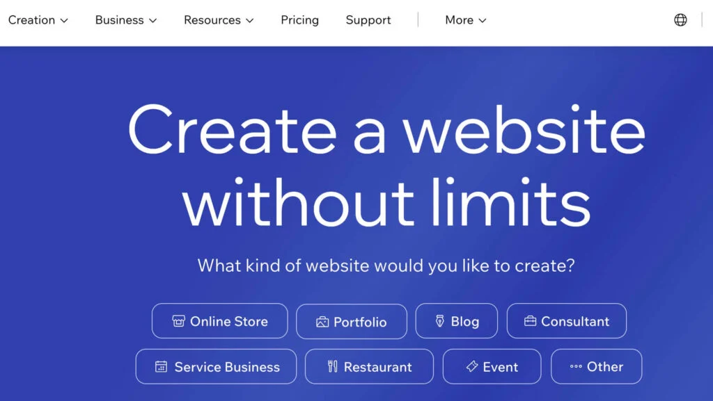 Wix website