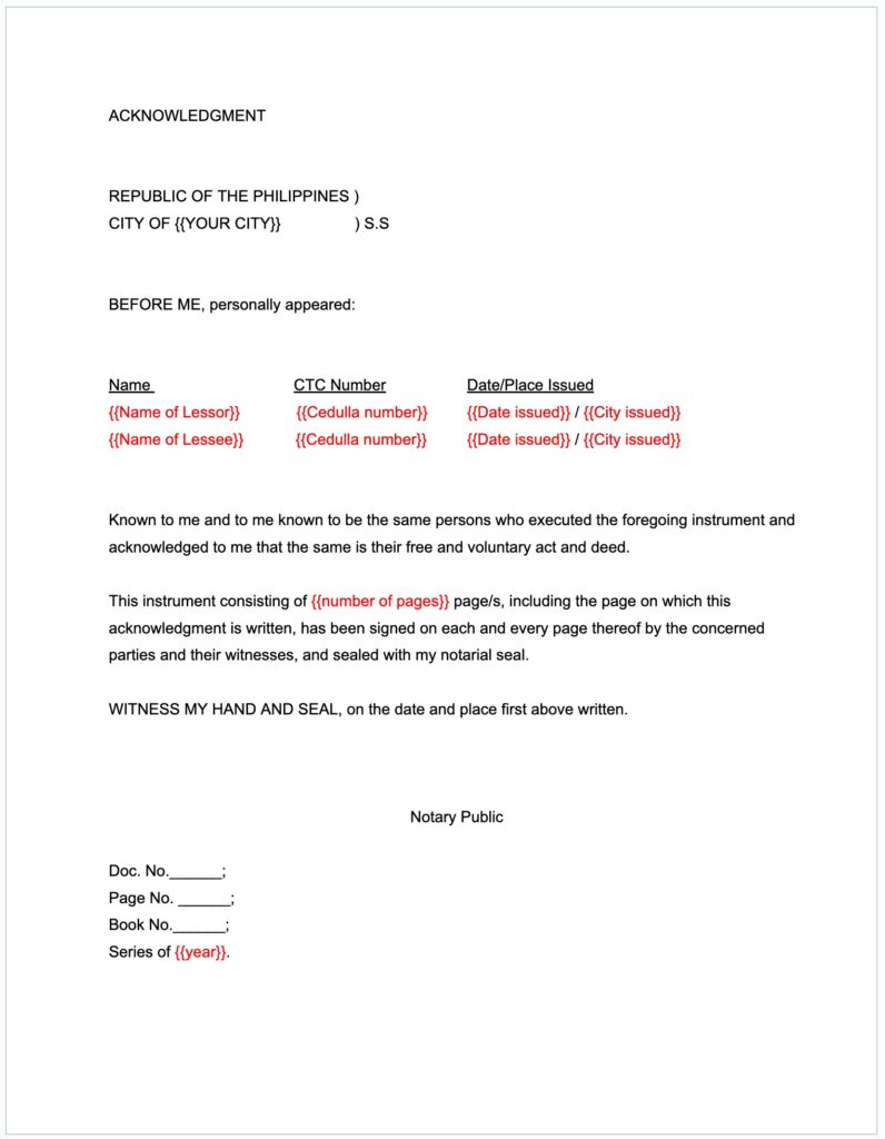 Contract of Lease template (page 4)