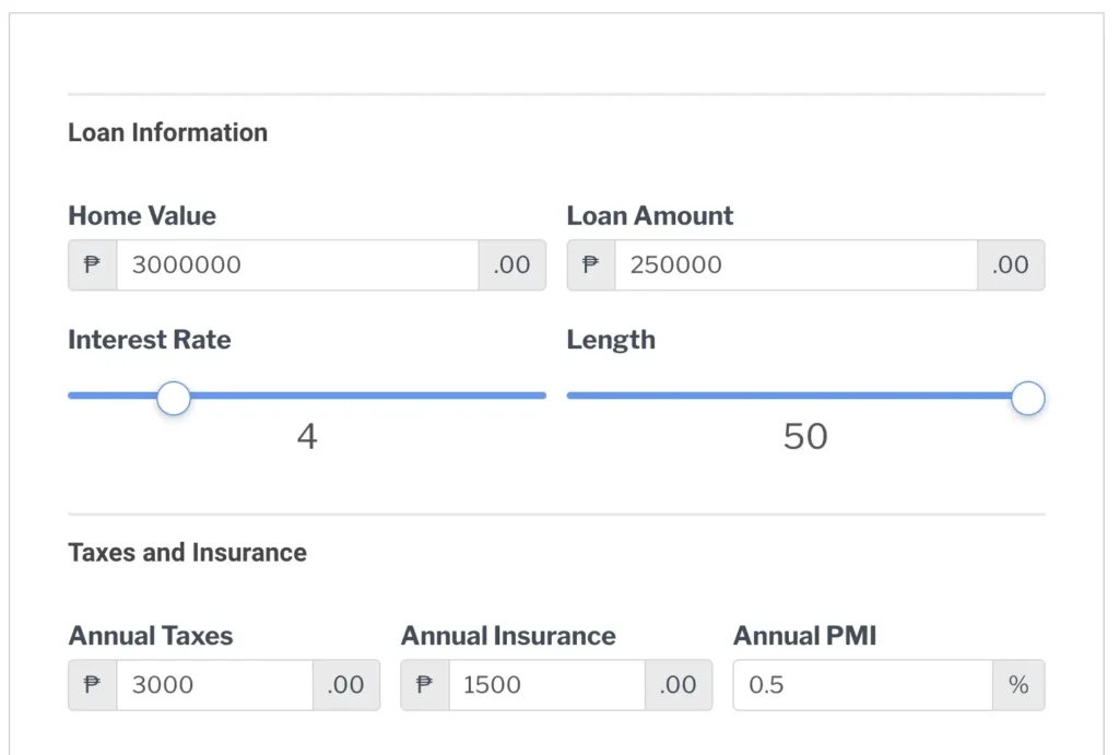 Housing loan calculator