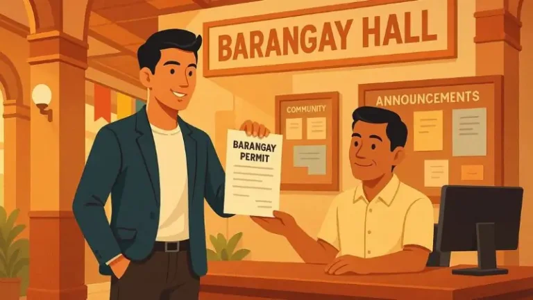 a business owner securing a barangay permit at the brgy hall