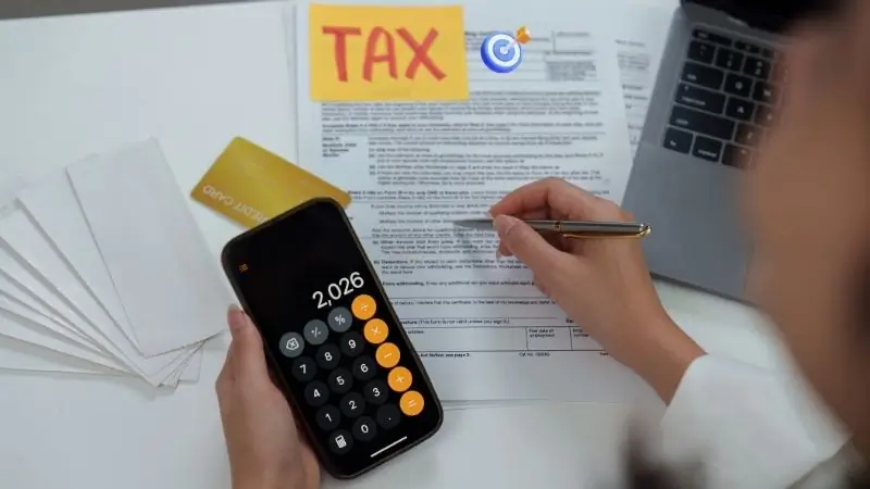 A business owner doing his own taxes