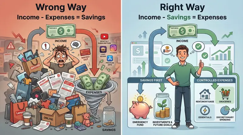Pay yourself first - Save before you pay expenses