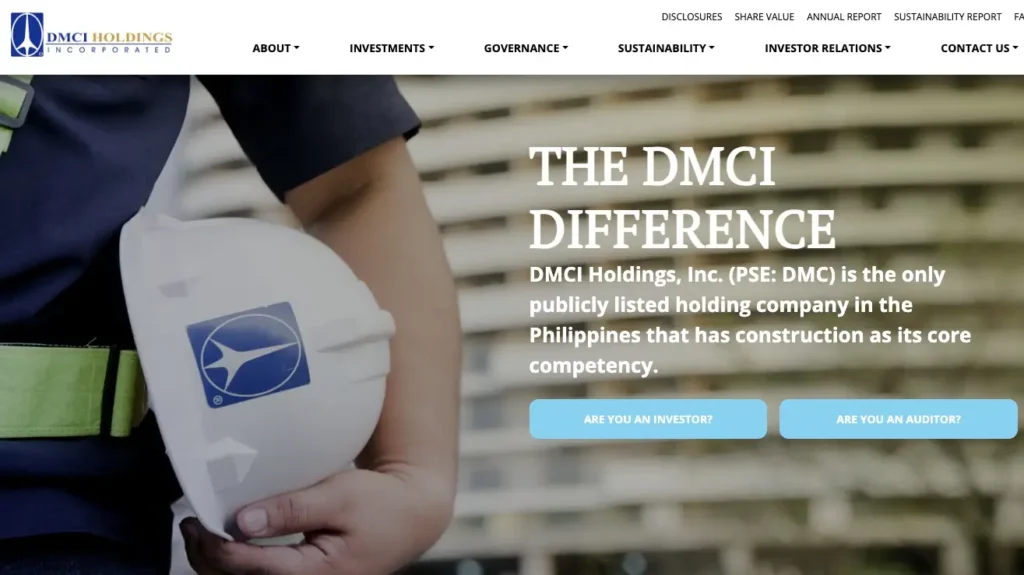 DMCI Holdings website