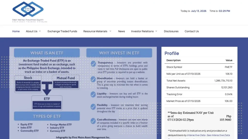 First Metro Philippine Equity website